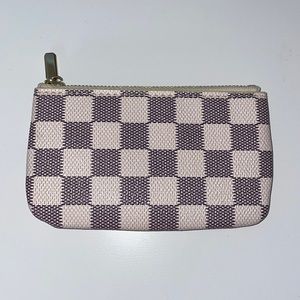 Daisy Rose White Checkered Key Pouch